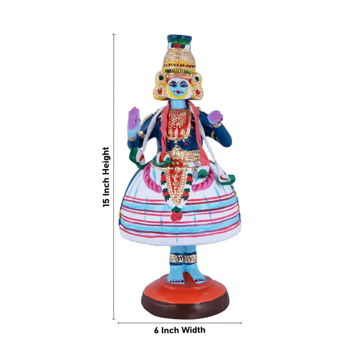 Kathakali Dancing Doll Paper Mache Golu Bommai - 15 x 6 Inches | Giri Golu Doll/ Navaratri Golu Bomma/Gombe/Bommai