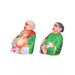 Thatha Paati Paper Mache Golu Bommai Pair - 5.5 x 4 Inches | Giri Golu Doll/ Saiva Navaratri Golu Bomma/ Gombe - Paper Mache Kolu Bommai