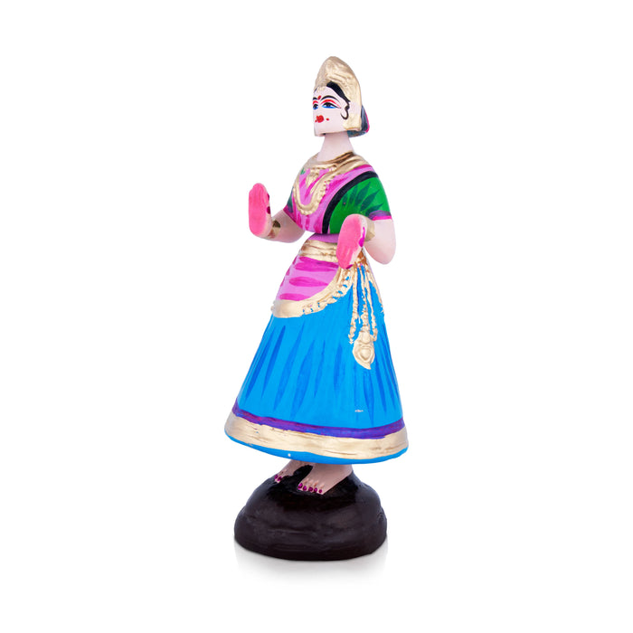 Dancing Doll Paper Mache Golu Bommai - 12 x 4 Inches | Giri Golu Doll/ Navaratri Golu Bomma/Gombe/Bommai