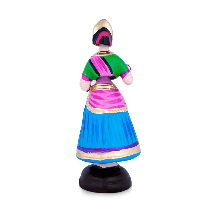 Dancing Doll Paper Mache Golu Bommai - 12 x 4 Inches | Giri Golu Doll/ Navaratri Golu Bomma/Gombe/Bommai