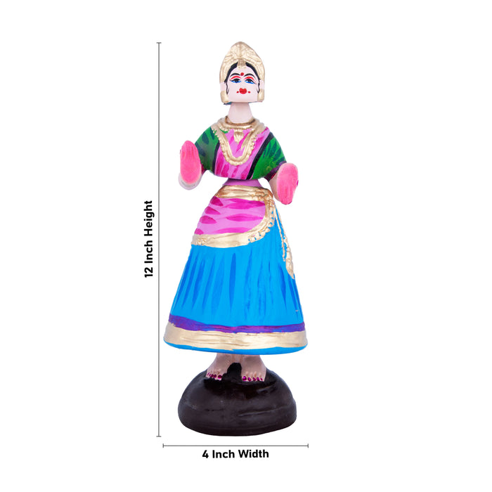 Dancing Doll Paper Mache Golu Bommai - 12 x 4 Inches | Giri Golu Doll/ Navaratri Golu Bomma/Gombe/Bommai