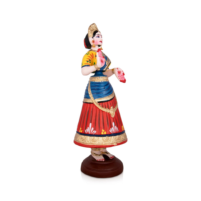 Dancing Doll Paper Mache Golu Bommai - 22 x 7 Inches | Giri Golu Doll/ Navaratri Golu Bomma/Gombe/Bommai