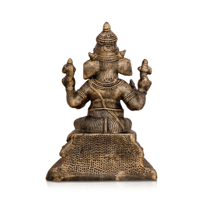 Ganesha Paper Mache Golu Bommai - 11 x 7.5 Inches | Brass Finish/ Giri Golu Doll/Navaratri Kolu Bomma/Gombe