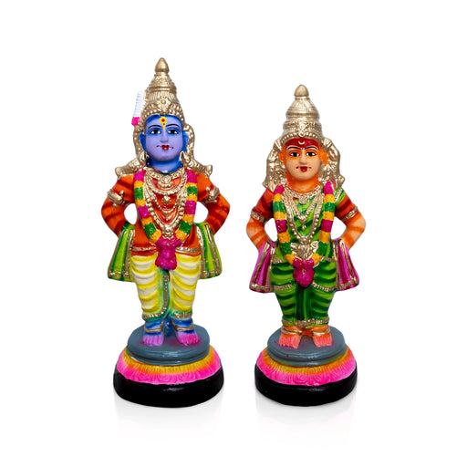 Vittal Rukmini Set - 14 x 6 inches | Paper Mache Golu Bommai/ Golu Doll/ Navaratri kolu Bomma/ Gombe/ Bommalu - Paper Mache Kolu Bommai