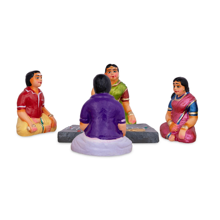 Thayam Game Clay Golu Bommai Set - 5 x 4 Inches | Giri Golu Doll/ Navaratri Golu Bomma/ Gombe/ Bommai - Clay Kolu Bommai