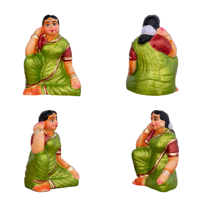 Thayam Game Clay Golu Bommai Set - 5 x 4 Inches | Giri Golu Doll/ Navaratri Golu Bomma/ Gombe/ Bommai - Clay Kolu Bommai
