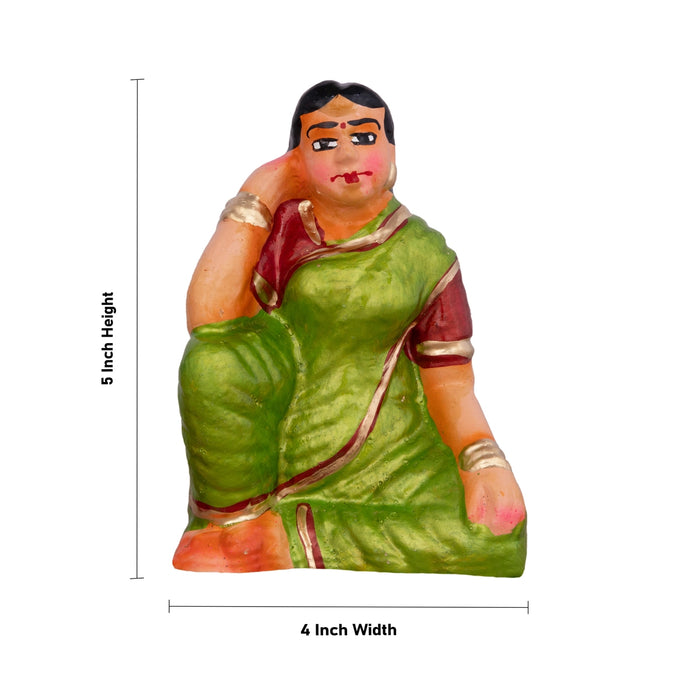 Thayam Game Clay Golu Bommai Set - 5 x 4 Inches | Giri Golu Doll/ Navaratri Golu Bomma/ Gombe/ Bommai - Clay Kolu Bommai