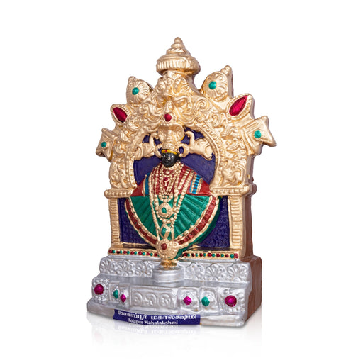 Kolhapur Mahalakshmi Idol Clay Golu Bommai - 13 x 10 Inches | Giri Golu Doll/ Navaratri Golu Bomma/Gombe/Bommai - Clay Kolu Bommai