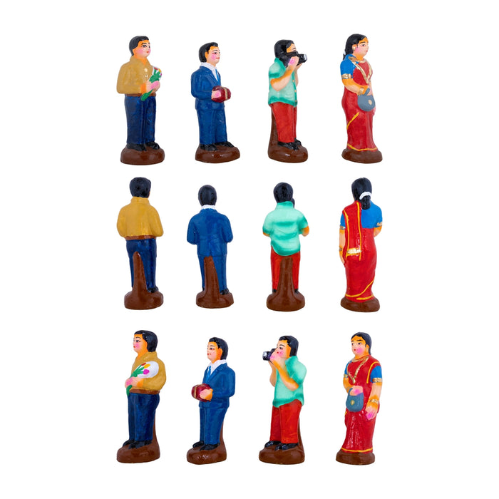 Birthday Clay Golu Bommai Set - 7 x 2.5 Inches | Golu Doll/ Navaratri Golu Bomma /Gombe / Bommalu