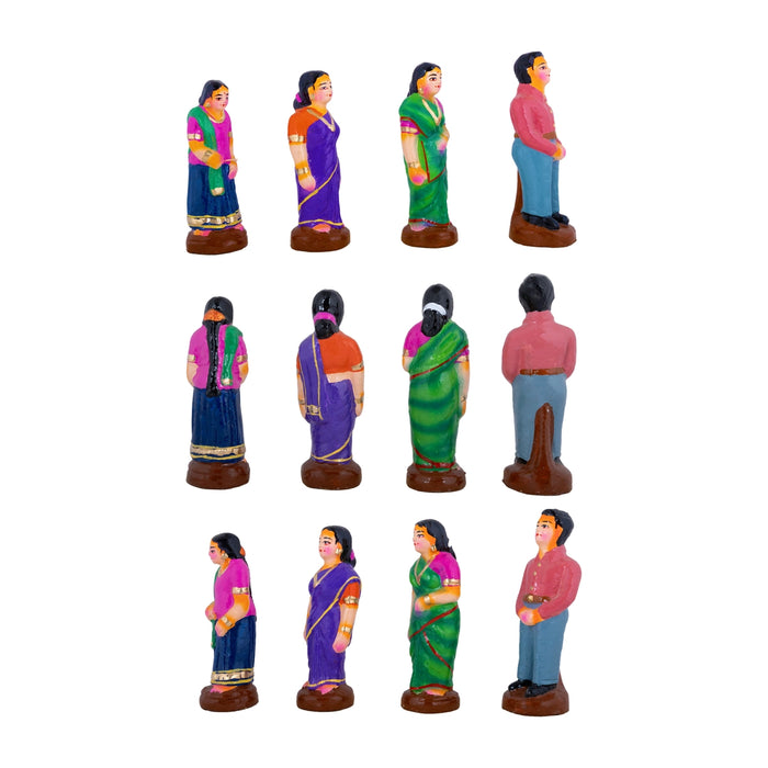 Birthday Clay Golu Bommai Set - 7 x 2.5 Inches | Golu Doll/ Navaratri Golu Bomma /Gombe / Bommalu