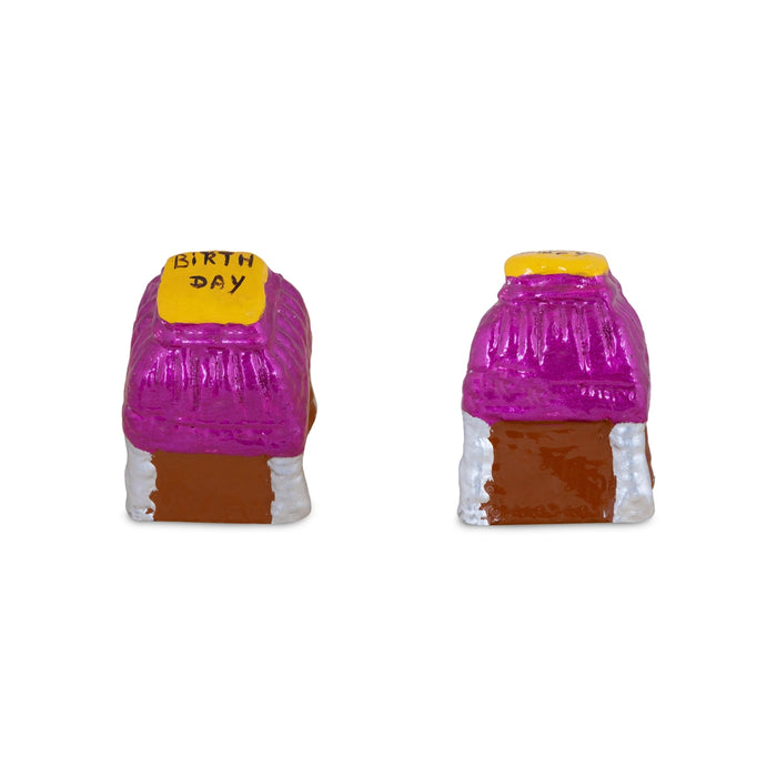 Birthday Clay Golu Bommai Set - 7 x 2.5 Inches | Golu Doll/ Navaratri Golu Bomma /Gombe / Bommalu