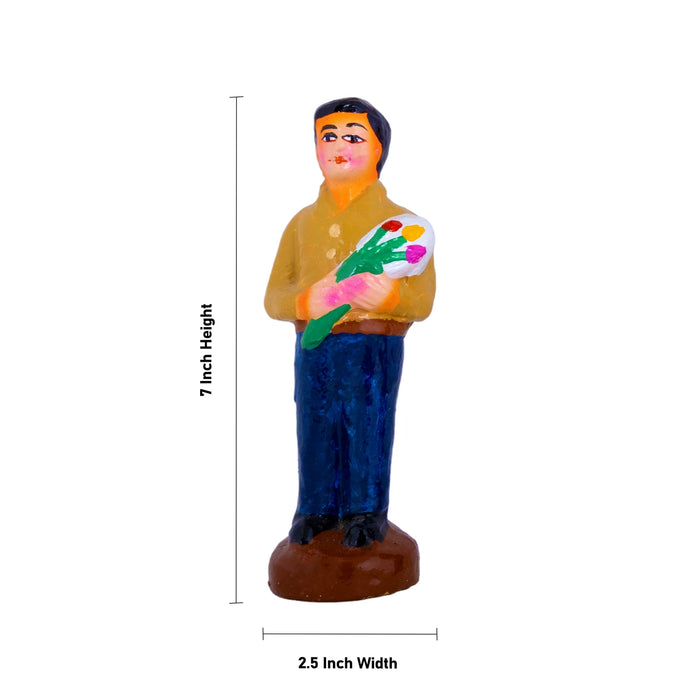 Birthday Clay Golu Bommai Set - 7 x 2.5 Inches | Golu Doll/ Navaratri Golu Bomma /Gombe / Bommalu
