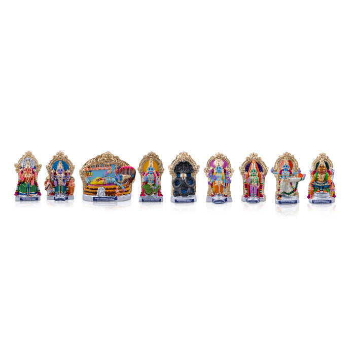 Kanchi Divya Desam Clay Golu Bommai Set - 12 x 6.5 Inches | Giri Golu Doll/ Navaratri Golu Bomma/Gombe/Bommai - Clay Kolu Bommai