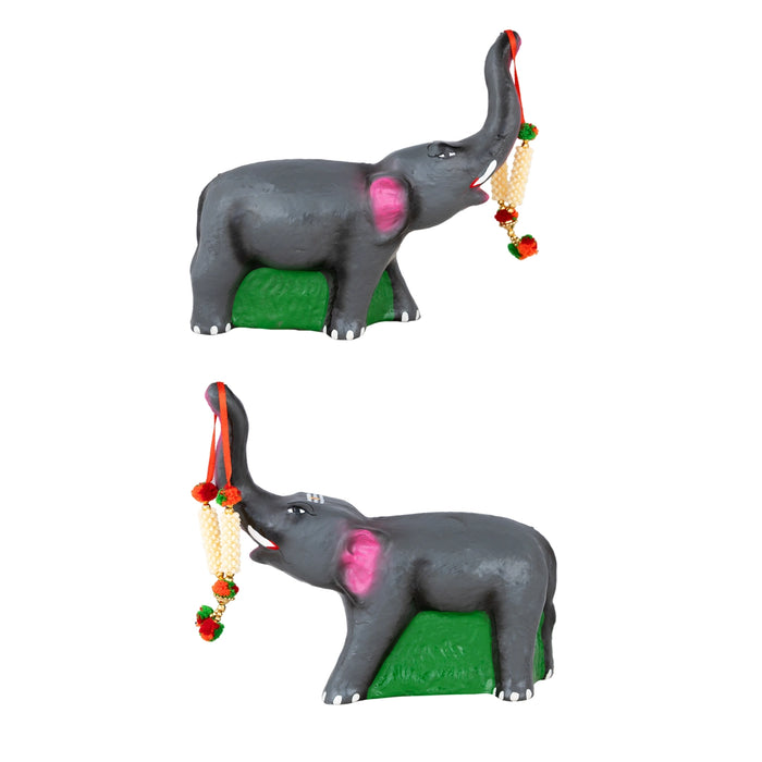 Ganesh Murti With Avvaiyar Clay Golu Bommai Set - 10 x 8 Inches | Giri Golu Doll/Navaratri Golu Bomma/Gombe - Clay Kolu Bommai