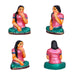 Carrom Game Clay Golu Bommai Set - 5 x 3.5 Inches | Giri Golu Doll/ Navaratri Golu Bomma/ Gombe/ Bommai - Clay Kolu Bommai