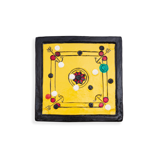 Carrom Game Clay Golu Bommai Set - 5 x 3.5 Inches | Giri Golu Doll/ Navaratri Golu Bomma/ Gombe/ Bommai - Clay Kolu Bommai