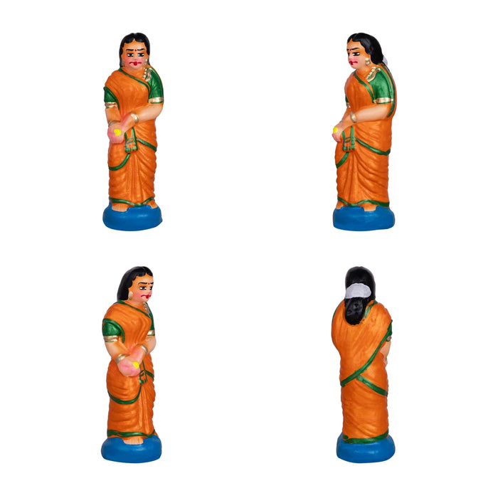 Kanakadhara Clay Golu Bommai Set - 12 x 12 Inches | Giri Golu Doll/ Navaratri Golu Bomma/ Gombe/ Bommai - Clay Kolu Bommai