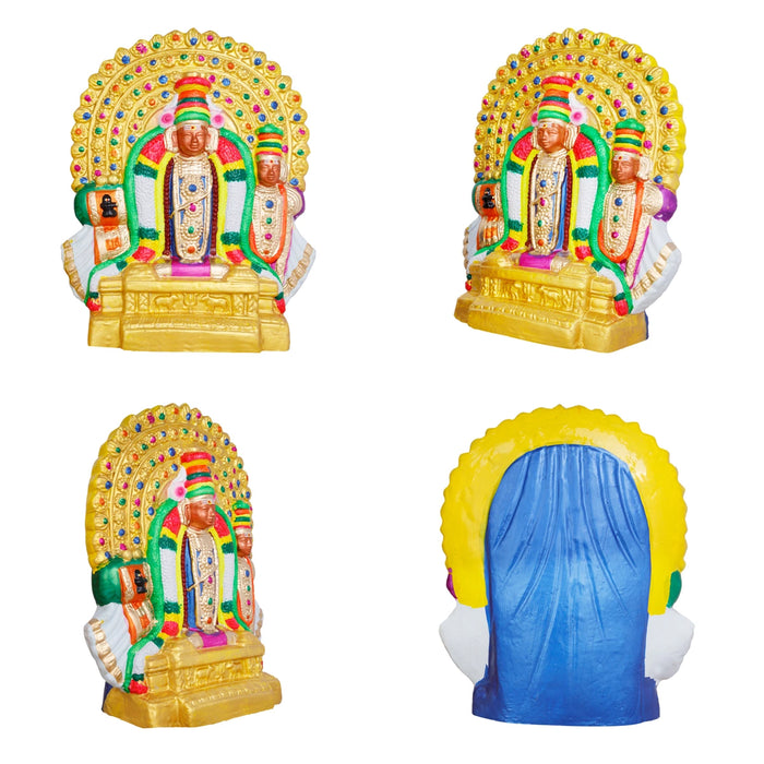 Kamalambikai Thyagaraja Clay Golu Bommai Pair - 11 x 9 Inches | Giri Golu Doll/ Navaratri Golu Bomma/ Gombe/ Bommai - Clay Kolu Bommai