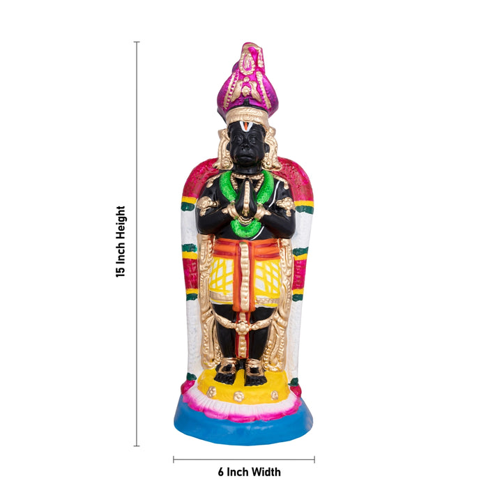 Namakkal Anjaneya Statue Clay Golu Bommai - 15 x 6 Inches | Giri Golu Doll/ Navaratri Golu Bomma/ Gombe/Bommai - Clay Kolu Bommai