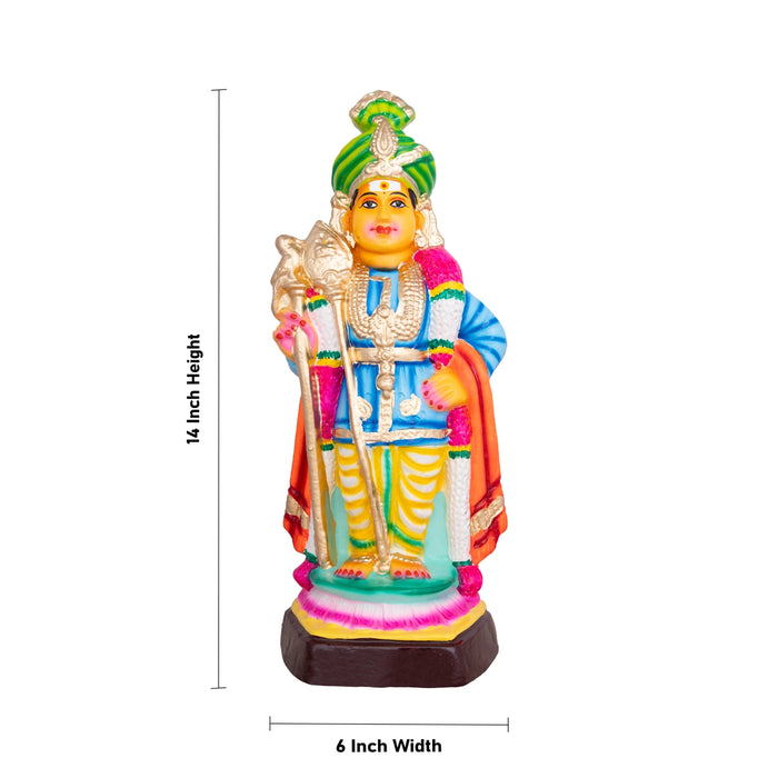 Murugan Raja Alankaram Clay Golu Bommai - 14 Inches | Giri Golu Doll/ Navaratri Golu Bomma/ Gombe/ Bommai