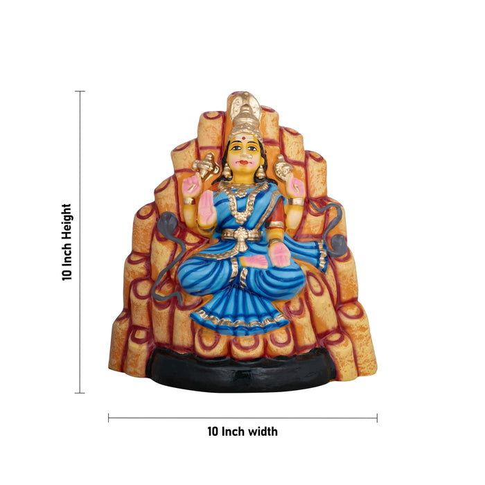 Puthu Amman Clay Golu Bommai - 10 x 10 Inches | Giri Golu Doll/ Navaratri Golu Bomma/ Gombe/ Bommai - Clay Kolu Bommai