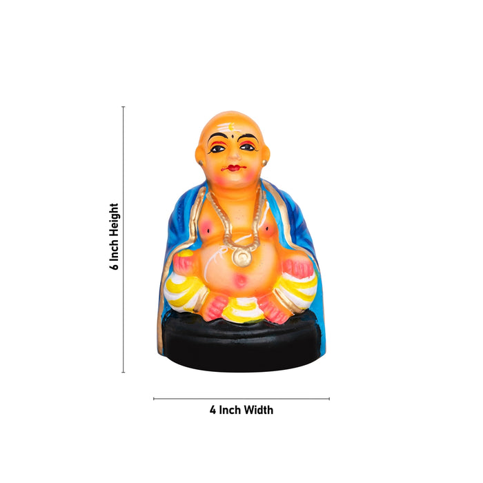 Thatha Patti Clay Golu Bommai Pair - 6 x 4 Inches | Giri Golu Doll/ Navaratri Golu Bomma/ Gombe/ Bommai - Clay Kolu Bommai