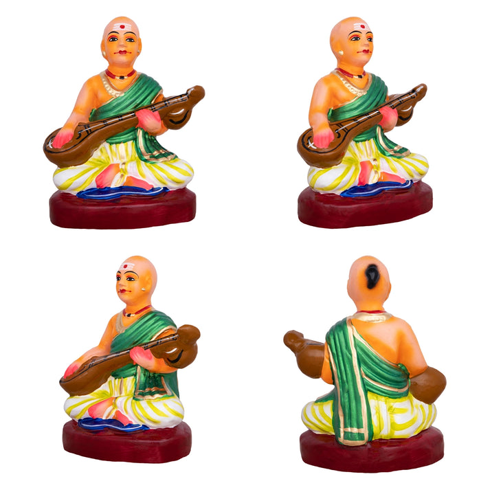 Sangeetha Mummoorthigal Clay Golu Bommai Set - 6 x 5 Inches | Giri Golu Doll/Navaratri Golu Bomma/Gombe/Bommai - Clay Kolu Bommai