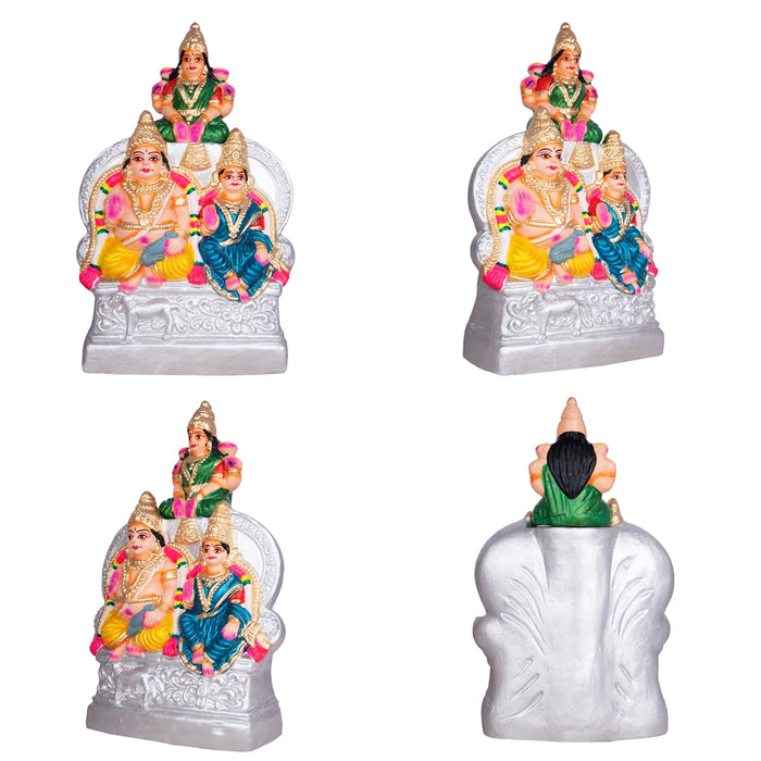 Kubera Lakshmi Statue Clay Golu Bommai Set - 12 x 7.5 Inches | Giri Golu Doll/Navaratri Golu Bomma/Gombe/Bommai - Clay Kolu Bommai