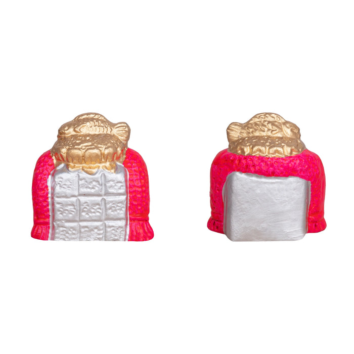 Kubera Lakshmi Statue Clay Golu Bommai Set - 12 x 7.5 Inches | Giri Golu Doll/Navaratri Golu Bomma/Gombe/Bommai - Clay Kolu Bommai