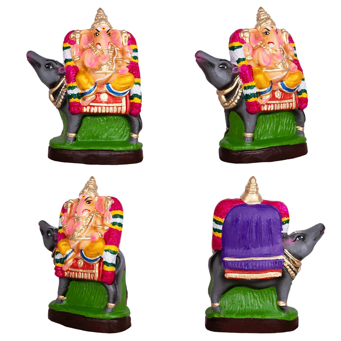 Pancha Moorthigal Clay Golu Bommai Set - 9 x 7 Inches | Giri Golu Doll/ Navaratri Golu Bomma/ Gombe/ Bommai - Clay Kolu Bommai