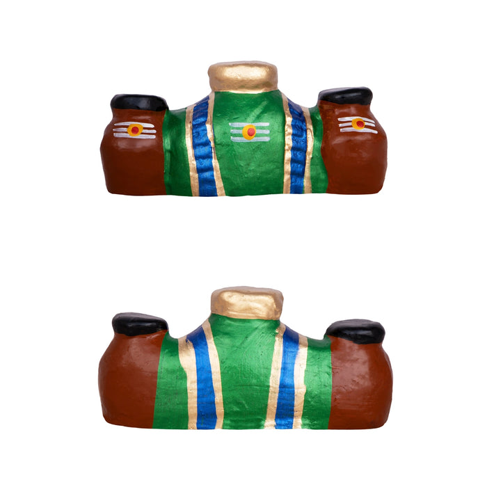 Madurai Veeran Clay Golu Bommai Set - 14 x 7 Inches | Giri Golu Doll/ Navaratri Golu Bomma/ Gombe/ Bommai - Clay Kolu Bommai
