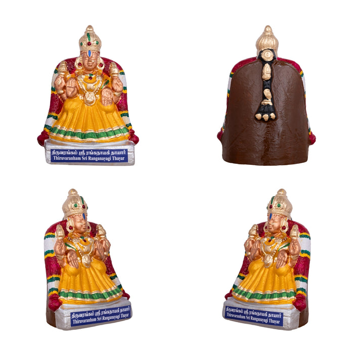 Nava Sri Thayar Statue Clay Golu Bommai Set - 9 x 8 Inches | 9 Pcs/ Giri Golu Doll/ Navaratri Gombe/ Bommai
