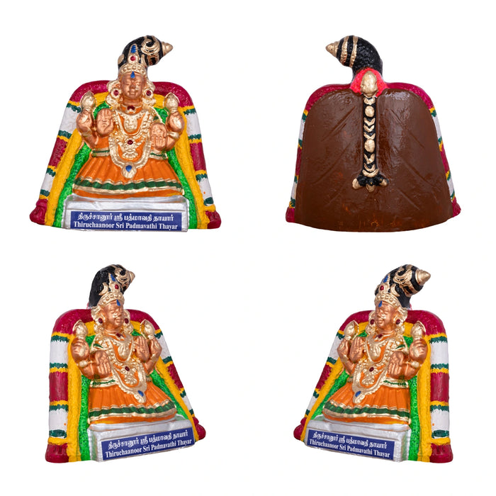 Nava Sri Thayar Statue Clay Golu Bommai Set - 9 x 8 Inches | 9 Pcs/ Giri Golu Doll/ Navaratri Gombe/ Bommai