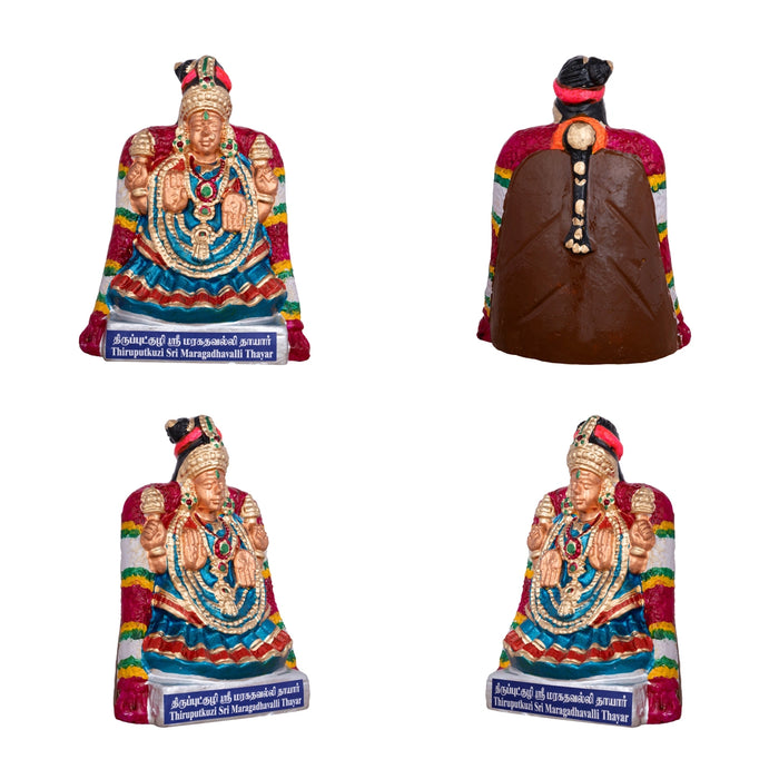 Nava Sri Thayar Statue Clay Golu Bommai Set - 9 x 8 Inches | 9 Pcs/ Giri Golu Doll/ Navaratri Gombe/ Bommai