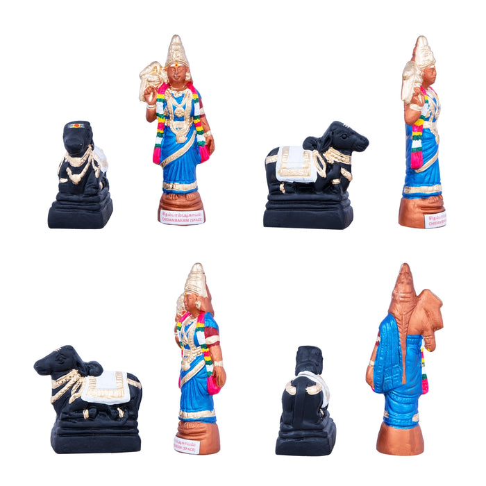 Pancha Bootha Sthalangal Clay Golu Bommai Set - 11 x 7 Inches | Giri Golu Doll/ Navaratri Golu Bomma/Gombe - Clay Kolu Bommai