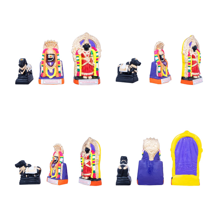 Pancha Bootha Sthalangal Clay Golu Bommai Set - 11 x 7 Inches | Giri Golu Doll/ Navaratri Golu Bomma/Gombe - Clay Kolu Bommai