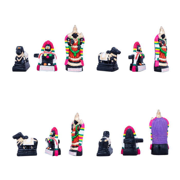 Pancha Bootha Sthalangal Clay Golu Bommai Set - 11 x 7 Inches | Giri Golu Doll/ Navaratri Golu Bomma/Gombe - Clay Kolu Bommai