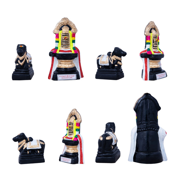 Pancha Bootha Sthalangal Clay Golu Bommai Set - 11 x 7 Inches | Giri Golu Doll/ Navaratri Golu Bomma/Gombe - Clay Kolu Bommai