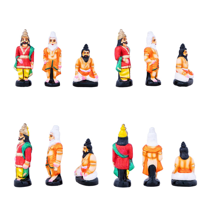 Seetha Kalyanam Clay Golu Bommai Set - 8 x 3 Inches | Giri Golu Doll/ Navaratri Golu Bomma/Gombe/Bommai