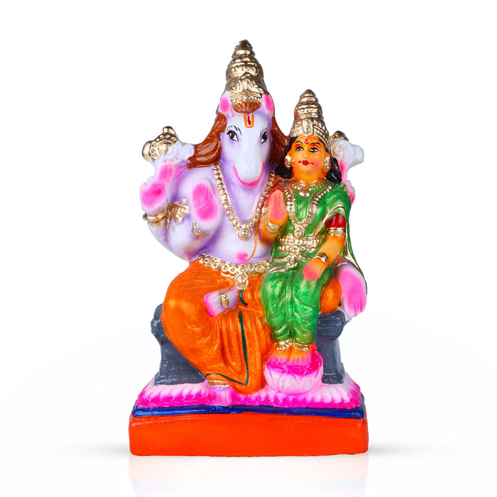 Lakshmi Hayagreevar Clay Golu Bommai - 10 x 5 Inches | Giri Golu Doll/ Navaratri Golu Bomma/ Gombe/ Bommai