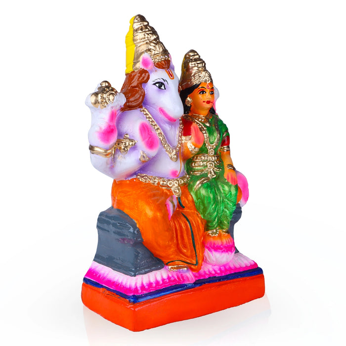 Lakshmi Hayagreevar Clay Golu Bommai - 10 x 5 Inches | Giri Golu Doll/ Navaratri Golu Bomma/ Gombe/ Bommai