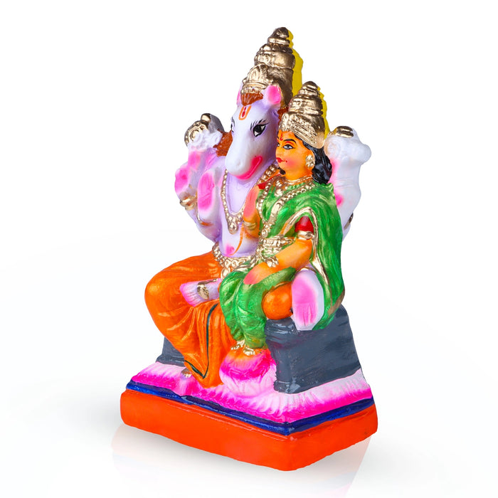 Lakshmi Hayagreevar Clay Golu Bommai - 10 x 5 Inches | Giri Golu Doll/ Navaratri Golu Bomma/ Gombe/ Bommai