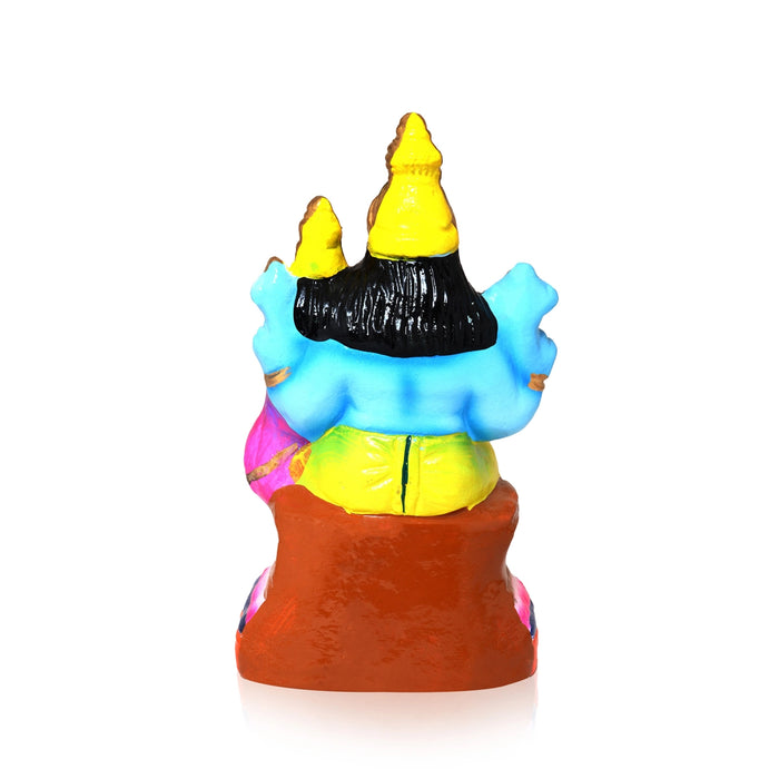 Lakshmi Narayana Idol Clay Golu Bommai - 9.5 X 5 Inches | Giri Golu Doll/ Navaratri Golu Bomma/ Gombe/ Bommai - Clay Kolu Bommai