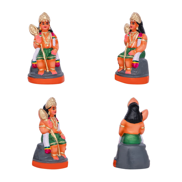 Arupadai Veedu Murugan Statue Clay Golu Bommai Set - 8 x 7 Inches | Giri Golu Doll/Navaratri Golu Bommai/Gombe - Clay Kolu Bommai
