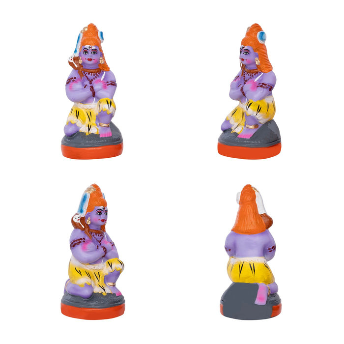 Arupadai Veedu Murugan Statue Clay Golu Bommai Set - 8 x 7 Inches | Giri Golu Doll/Navaratri Golu Bommai/Gombe - Clay Kolu Bommai