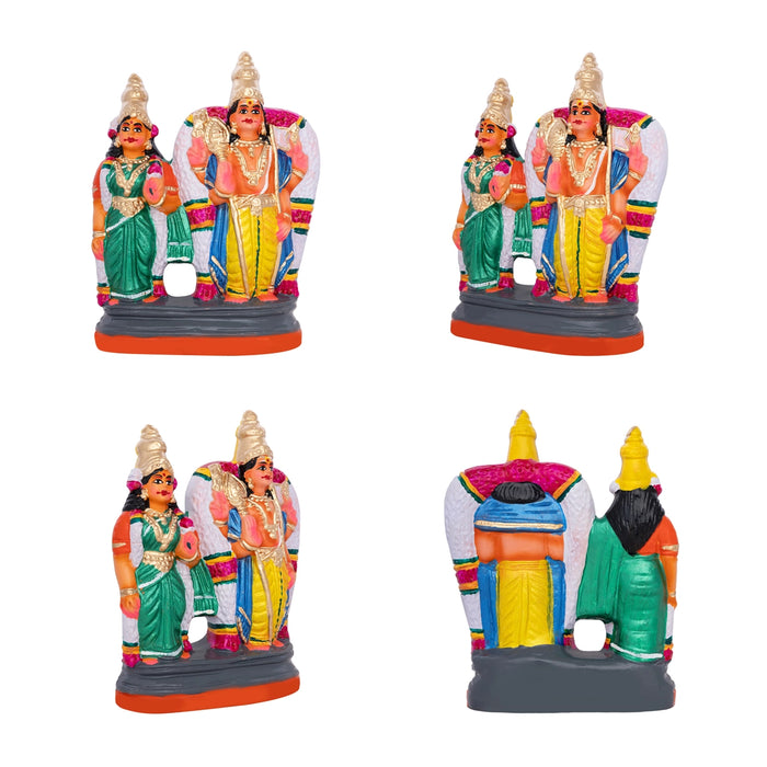 Arupadai Veedu Murugan Statue Clay Golu Bommai Set - 8 x 7 Inches | Giri Golu Doll/Navaratri Golu Bommai/Gombe - Clay Kolu Bommai