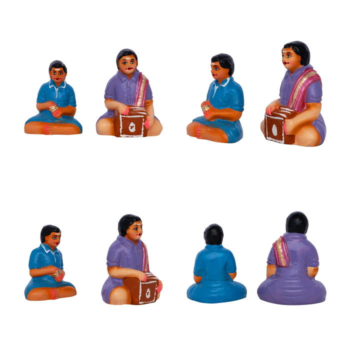 Marriage Clay Golu Bommai Set - 7 X 2.5 Inches | Giri Golu Doll/ Navaratri Golu Bomma/ Gombe/ Bommai - Clay Kolu Bommai