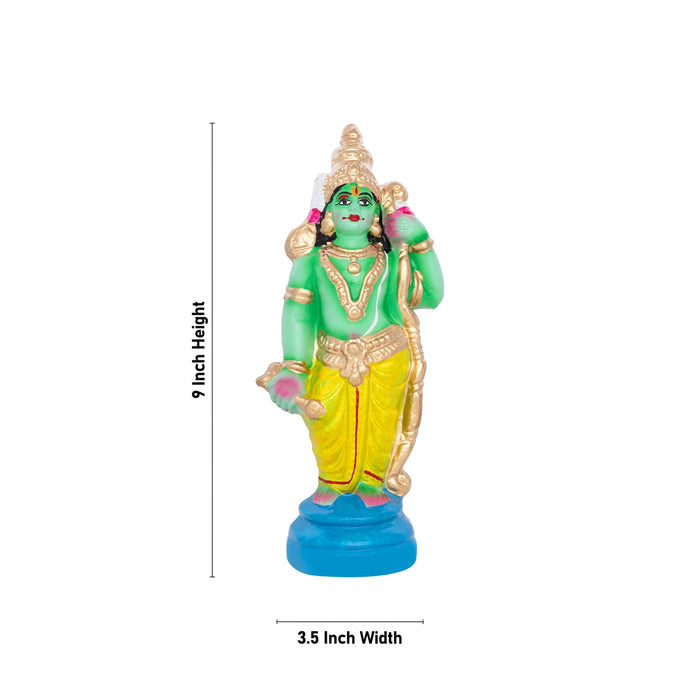 Rama Idol Clay Golu Bommai Set - 9 X 3.5 Inches | Giri Golu Doll/ Navaratri Golu Bomma/ Gombe/ Bommai - Clay Kolu Bommai