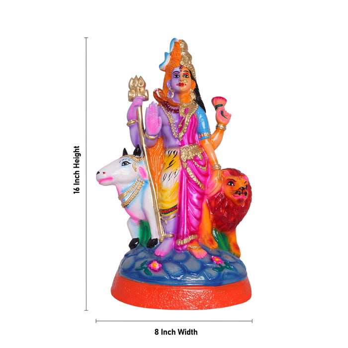 Arthanareeswarar Statue Paper Mache Golu Bommai - 16 x 8 Inches | Giri Golu Doll/ Navaratri Golu Bommai/ Gombe - Paper Mache Kolu Bommai