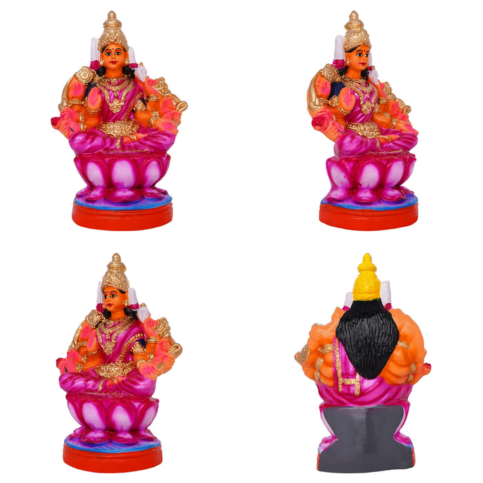 Ashtalakshmi Idol Clay Golu Bommai Set - 12 X 13 Inches | Giri Golu Doll/ Navaratri Golu Bommai/ Gombe - Clay Kolu Bommai
